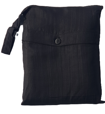 Seidenschlafsack zum Reisen in schwarz 85x250 cm mit Kopfteil 