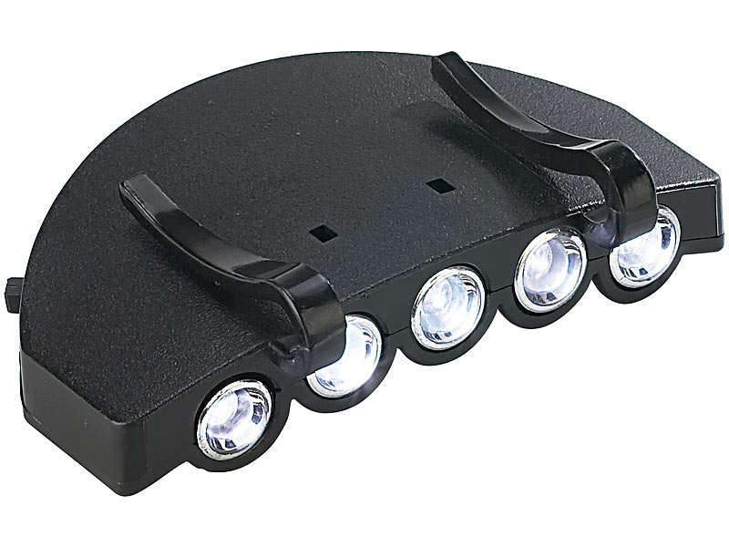 Clip-Licht für Baseball-Caps mit 5 weissen LEDs