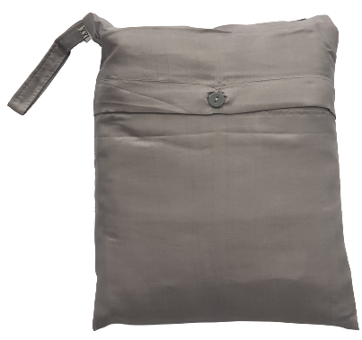 Seidenschlafsack mit Reissverschluss zum Reisen in silbergrau, 85x250 cm, 100 % Seide