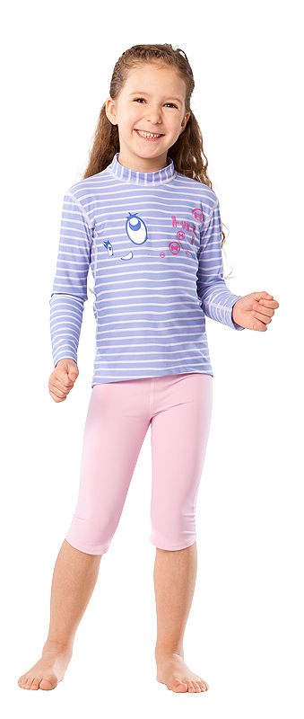 UV Sonnenschutz Langarmshirt 'bright eyes striped lave' für Kinder mit UPF 80 von hyphen