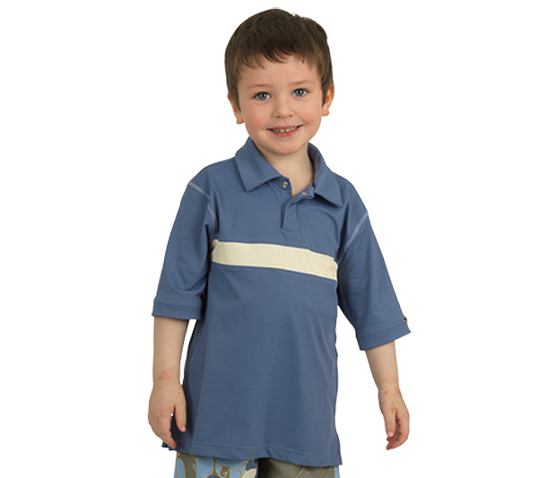 UV Sonnenschutz Kurzarm Poloshirt 'zaffira blue' für Kinder mit UPF 40 von hyphen